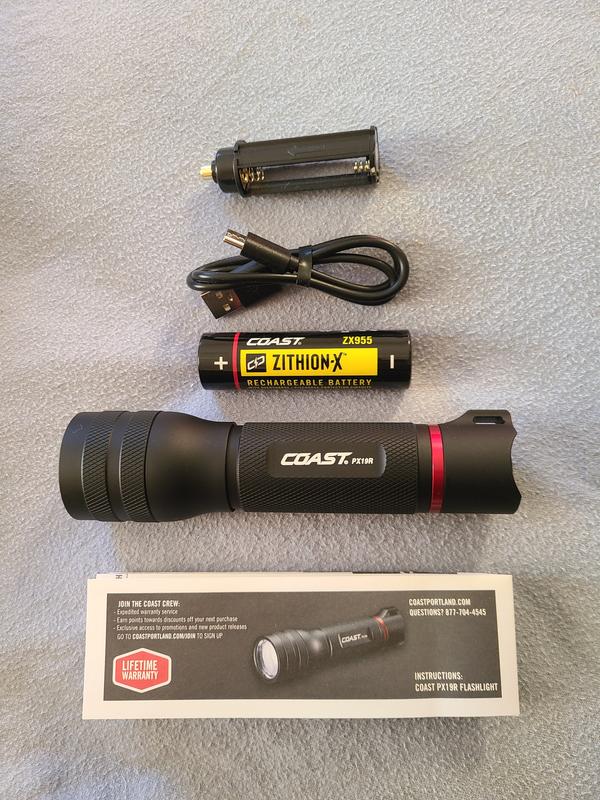 COAST PX19R 2600 Lumen Rechargeable Focusing LED Flashlight