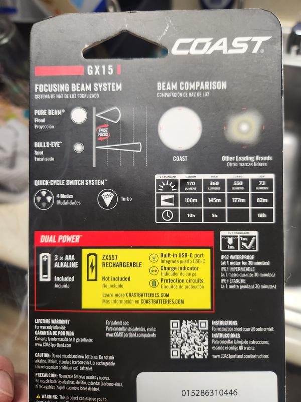 GX15 | COAST: Innovative LED Flashlights and Hands Free Lighting