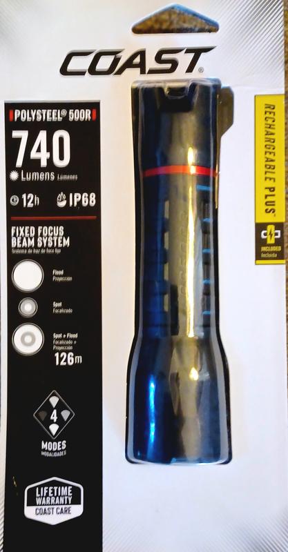 COAST Polysteel 500R 740 Lumen Rechargeable Waterproof LED
