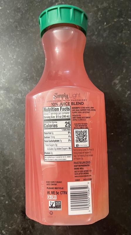 Simply Lemonade with Raspberry, All Natural Non-GMO, 52 fl oz Meijer