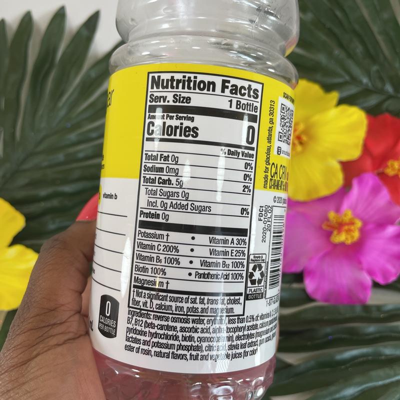 vitamin water zero nutrition label