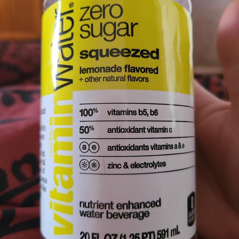 Vitaminwater Zero Sugar Squeezed Lemonade Flavor Drink, 20 oz