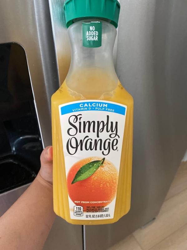 Simply Orange Pulp Free Juice Bottle, 52 fl oz