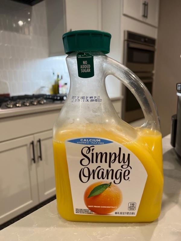 Simply Orange Juice Calcium Bottle, 2.63 Liters