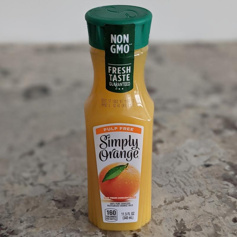 Simply Orange Original Orange Juice Pulp Free 11.5oz Bottle