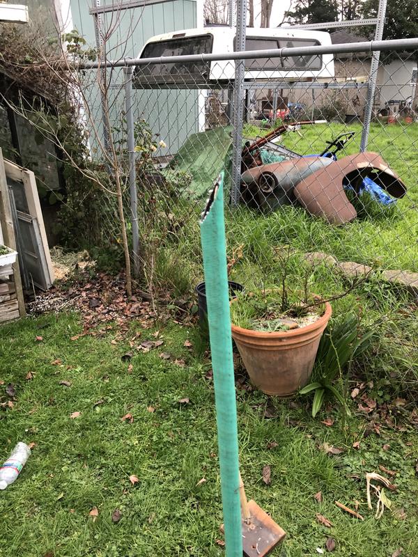 Old hard water hose with bamboo in the middle, this will dull and mar the blade, warning!