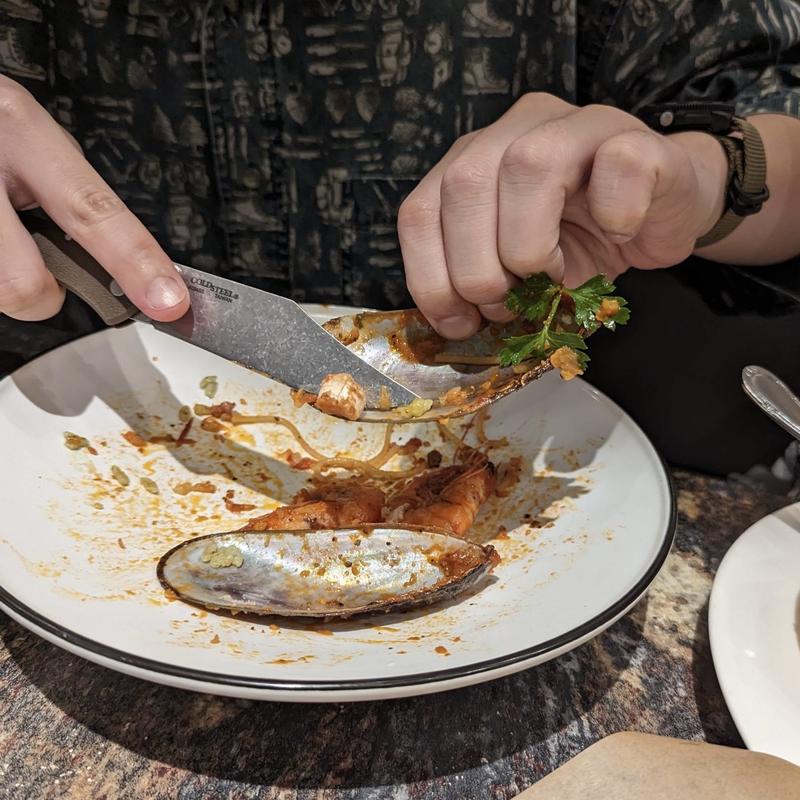 Get the shell pillars with a sharp blade.