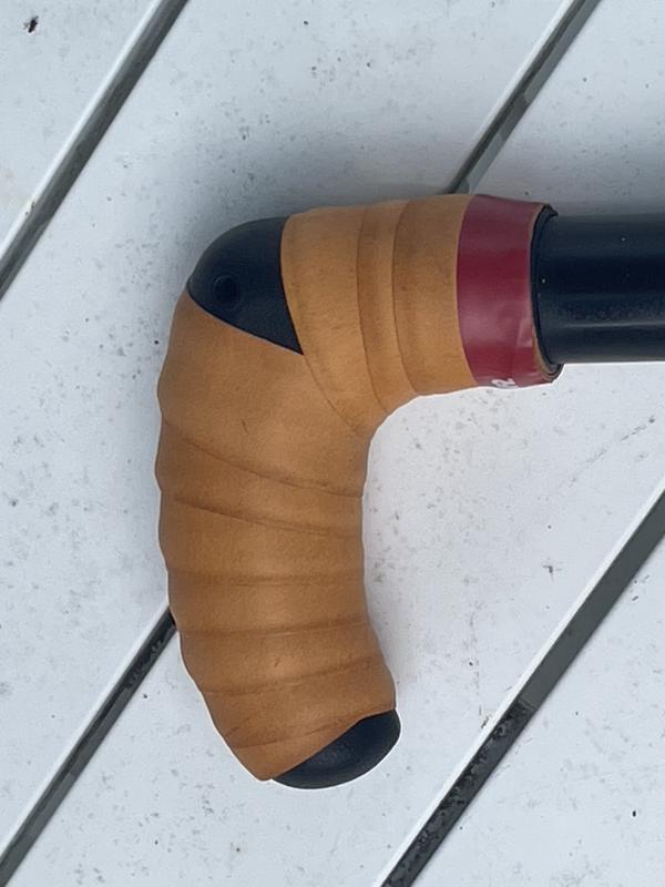 Leather tennis racquet wrapping