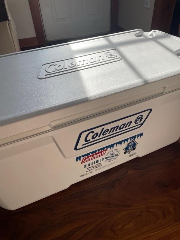 Coleman 316 Series 120-Quart Marine Cooler, White, 113.5-L