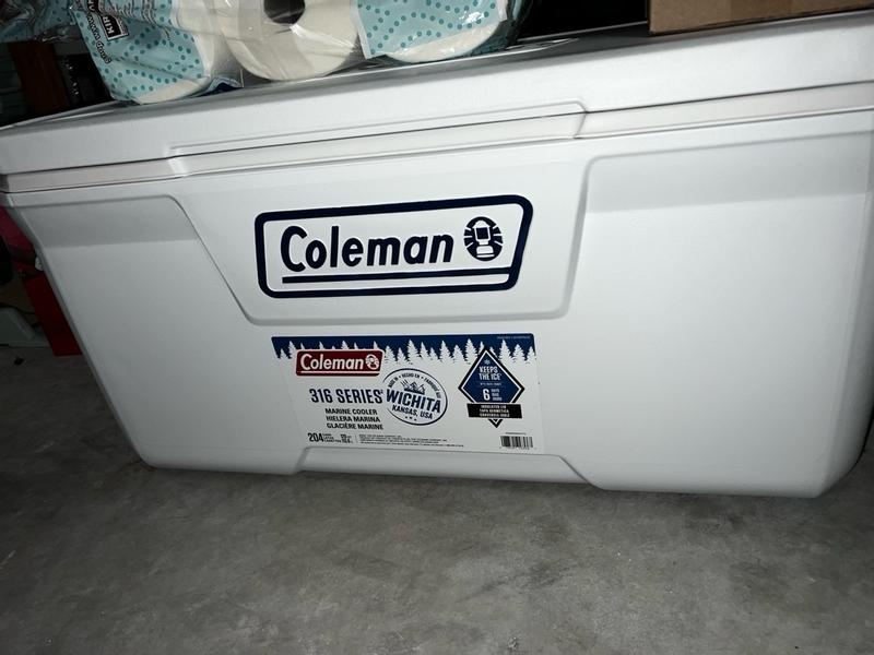 Coleman 316 Series 120-Quart Marine Cooler, White, 113.5-L