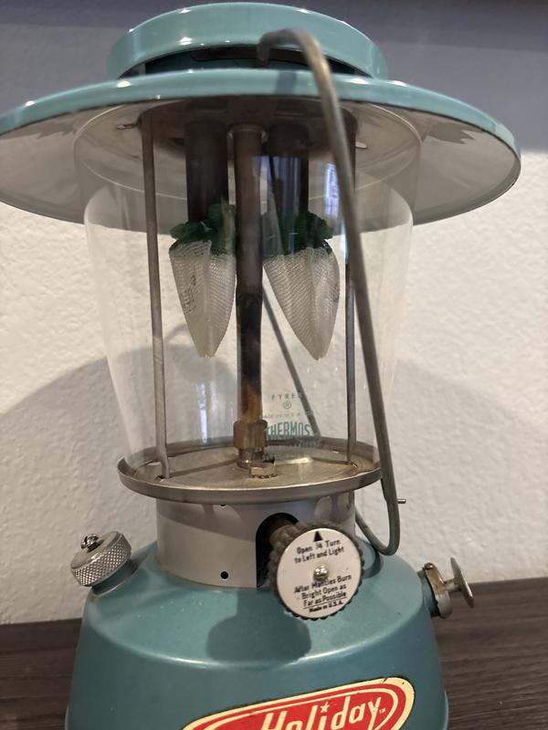 Ready to light!  This classic from 1962 loves Coleman #21 mantles.