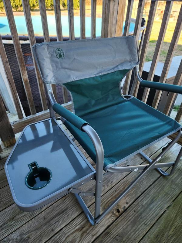 Coleman outpost breeze portable folding deck chair with side table hotsell