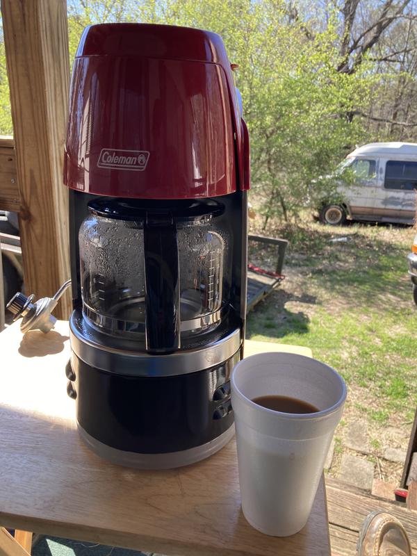  Coleman QuikPot Propane Coffee Maker with Instastart Ignition,  4500 BTUs of Power Brews 10 Cups in 18 Minutes; Outdoor Coffee Maker for  Camping, Hunting, Tailgating & More : Home & Kitchen