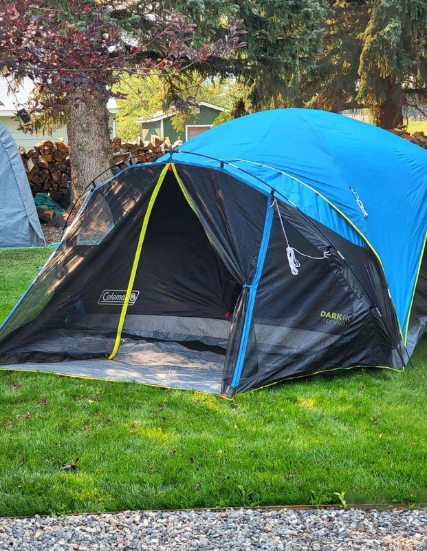 6 Person Carlsbad Dark Room Dome Camping Tent with Screen Room Coleman