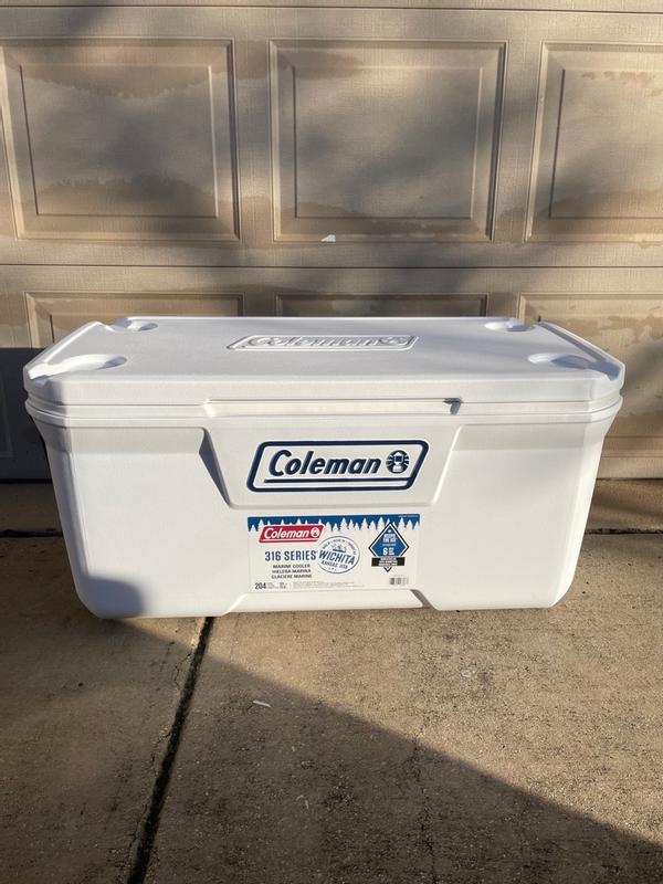 Coleman 316 Series 120-Quart Marine Cooler, White, 113.5-L