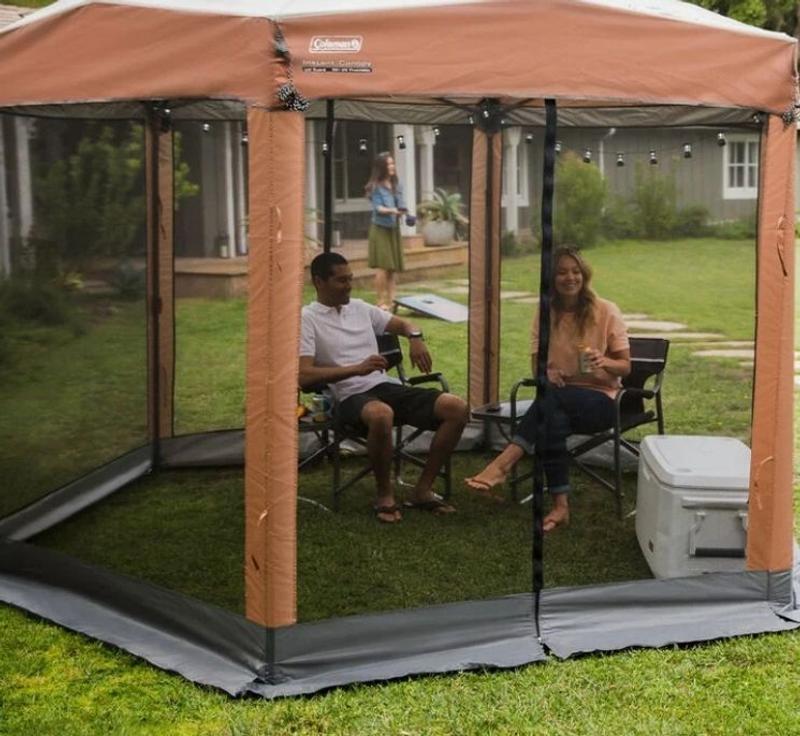 Coleman 12-ft x 12-ft Octagon Brown Pop-up Canopy at Lowes.com