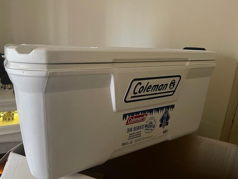 Coleman 316 Series 120-Quart Marine Cooler, White, 113.5-L