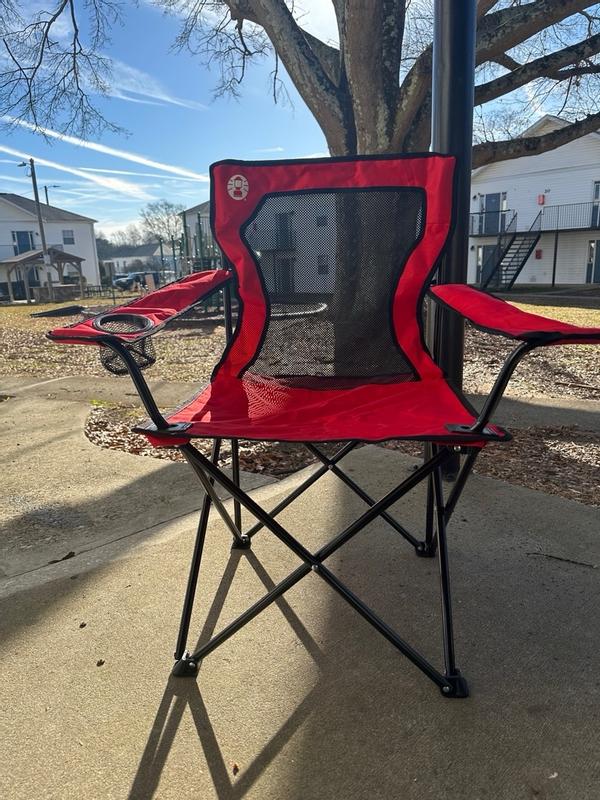 Coleman Broadband Mesh Quad Adult Camping Chair, Red 