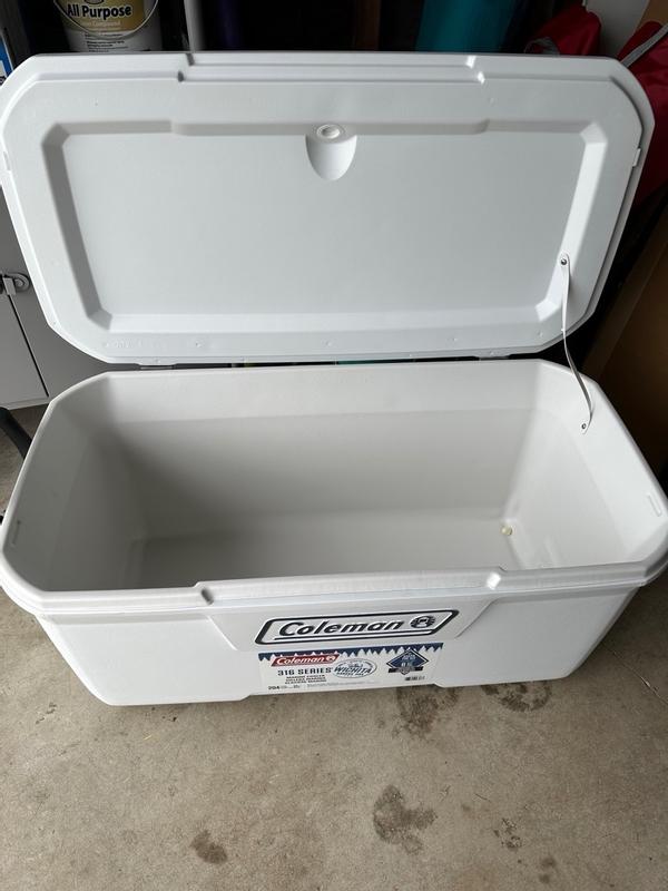 Coleman 316 Series 120-Quart Marine Cooler, White, 113.5-L