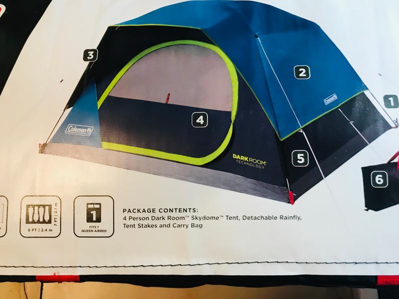 Coleman sundome 4 shop person tent darkroom