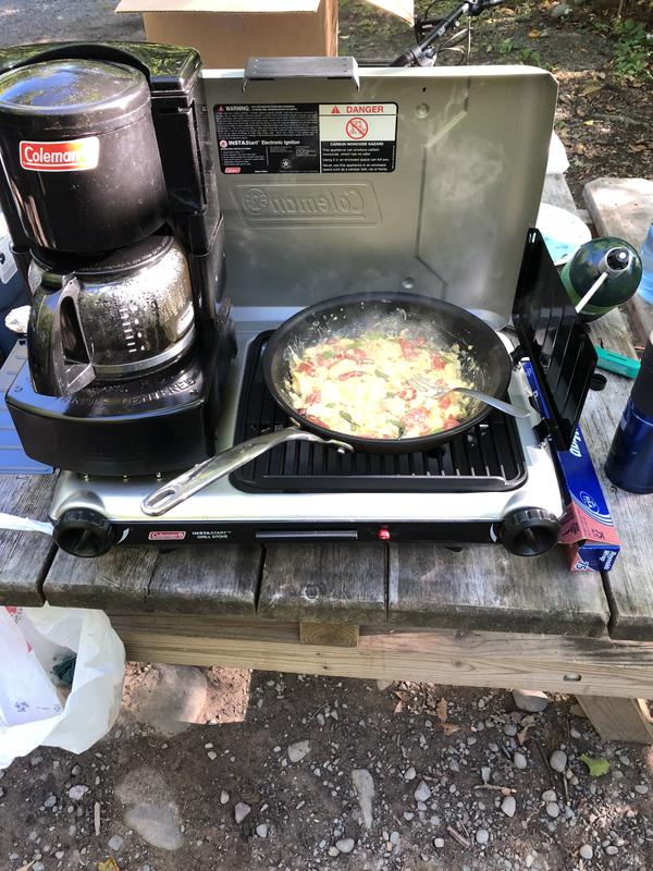 Coleman Tabletop Propane GAS Camping 2-in-1 Grill/Stove 2-Burner Gray Adult Unisex