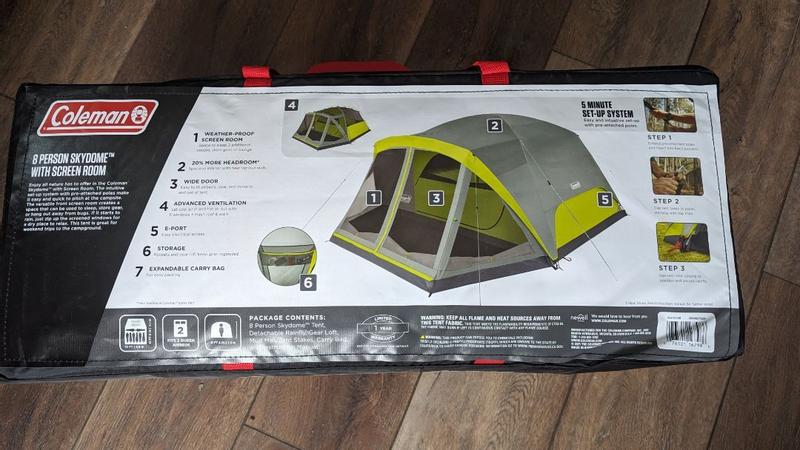 Skydome™ 8-Person Camping Tent with Screen Room, Rock Grey