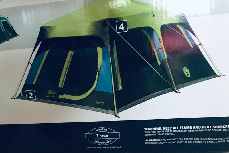 10 Person Lighted Instant Cabin Tent with Screen Room Rainfly