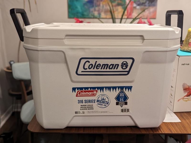 Coleman 316 Series 52QT Ice Chest Hard Cooler, Lakeside Blue