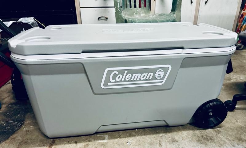 Coleman 100Qt. Marine White Cooler with BONUS cooler seat cushion Value  Bundle