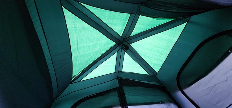 Water inside our tent