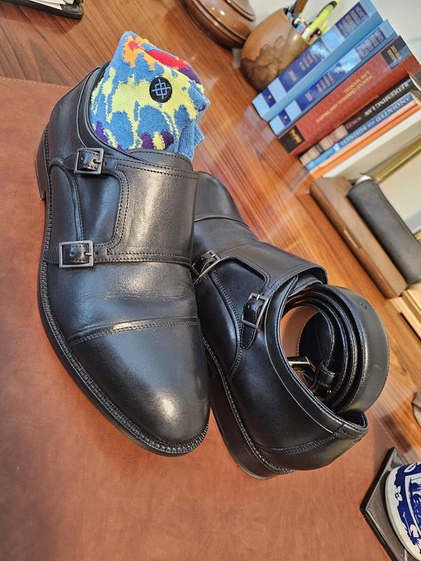 Men s Harrison Monk Oxfords in Black Cole Haan