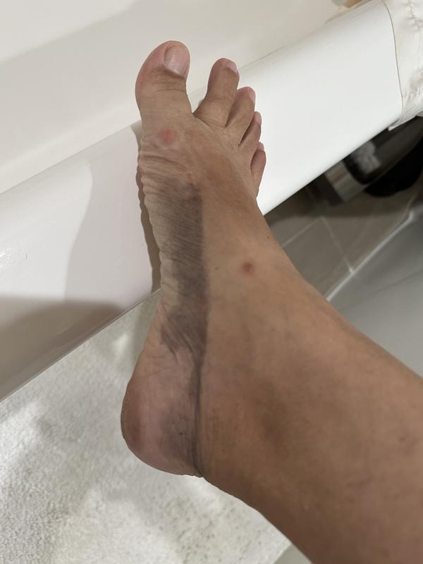 Ink from the leather shoe call Evelin