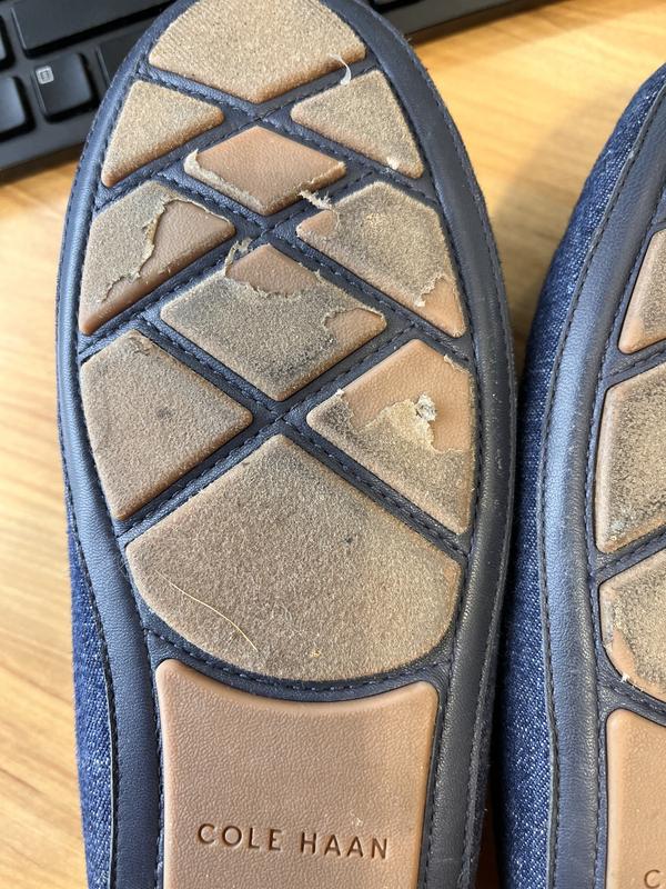 These are brand new wore to work 2nd time and look at them.   Did not expect this of Cole Haan