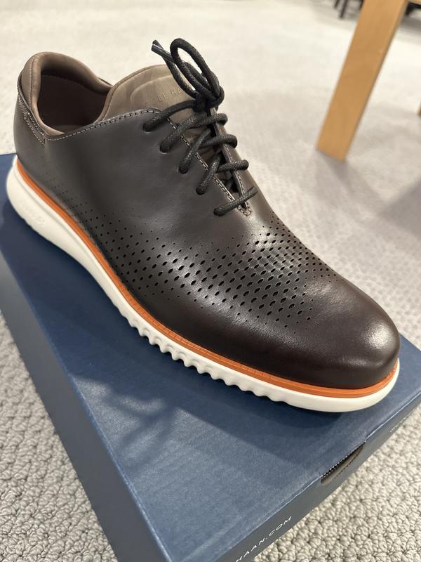 Men's 2.ZERØGRAND Laser Wingtip Oxfords in Black | Cole Haan