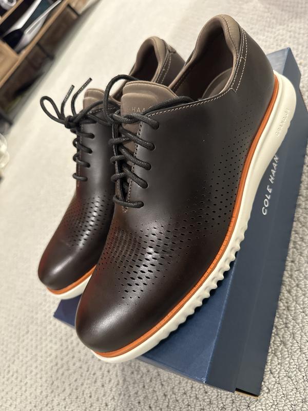 Men's 2.ZERØGRAND Laser Wingtip Oxfords in Blue | Cole Haan