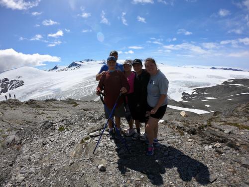 Hiking the Harding Ice Field in our Columbia gear!