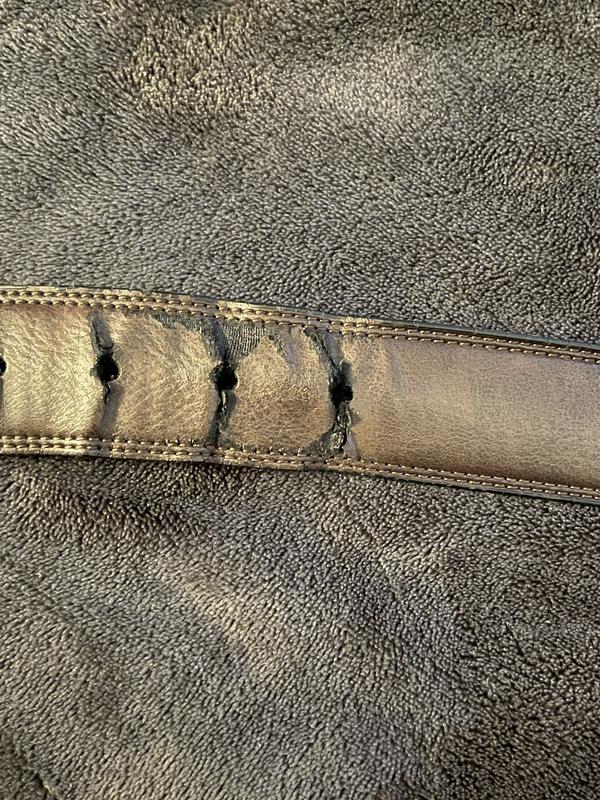 Leather ribbing off and ripping