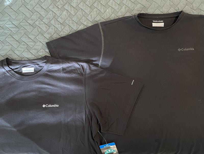 Original shirt top and right, new one bottom and left.