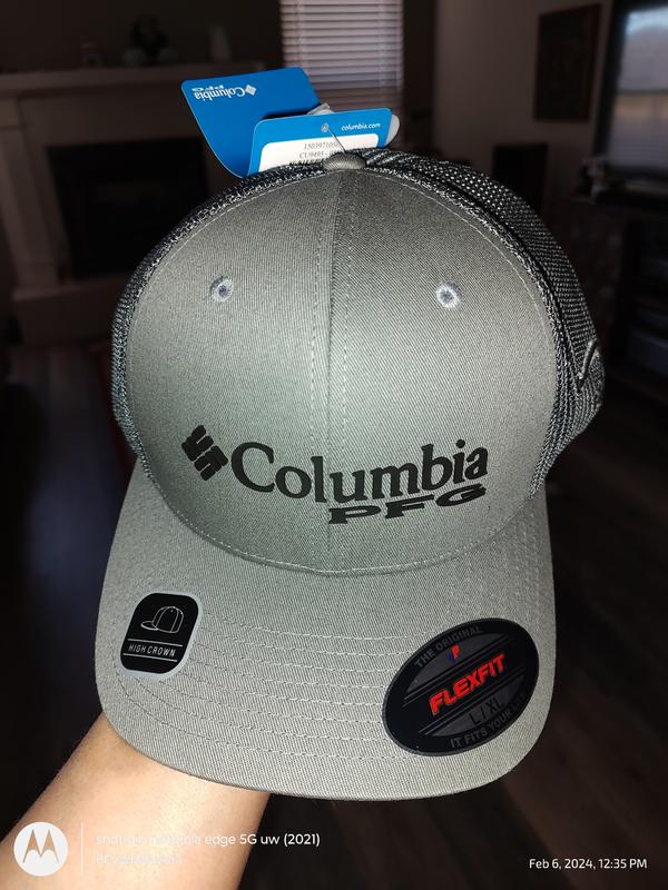 Columbia PFG Flexfit Mesh Fish Flag Ball Cap - Black/Graphite - L/XL