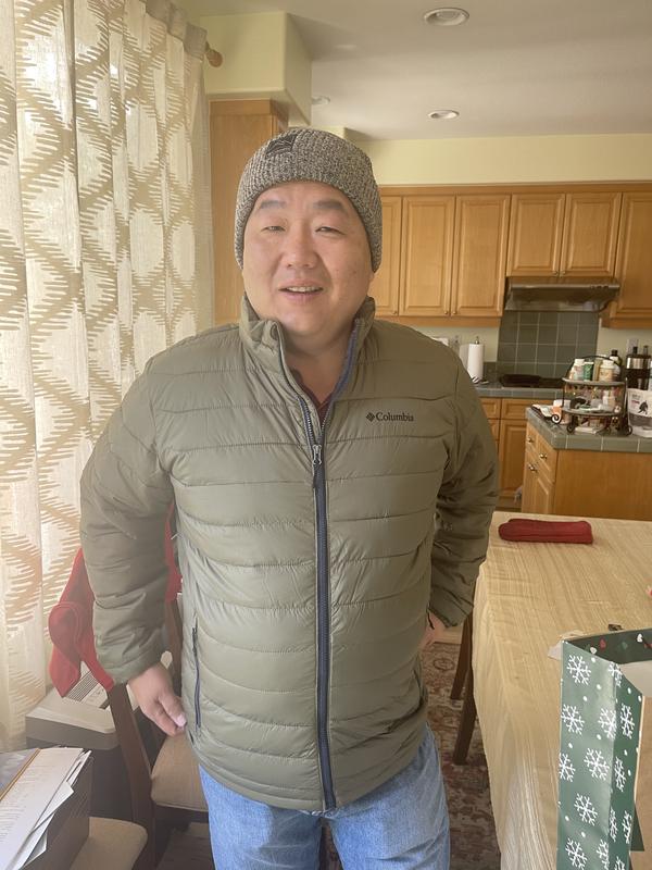 Wearing the Columbia. Beanie too