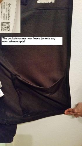 new jacket pockets sag