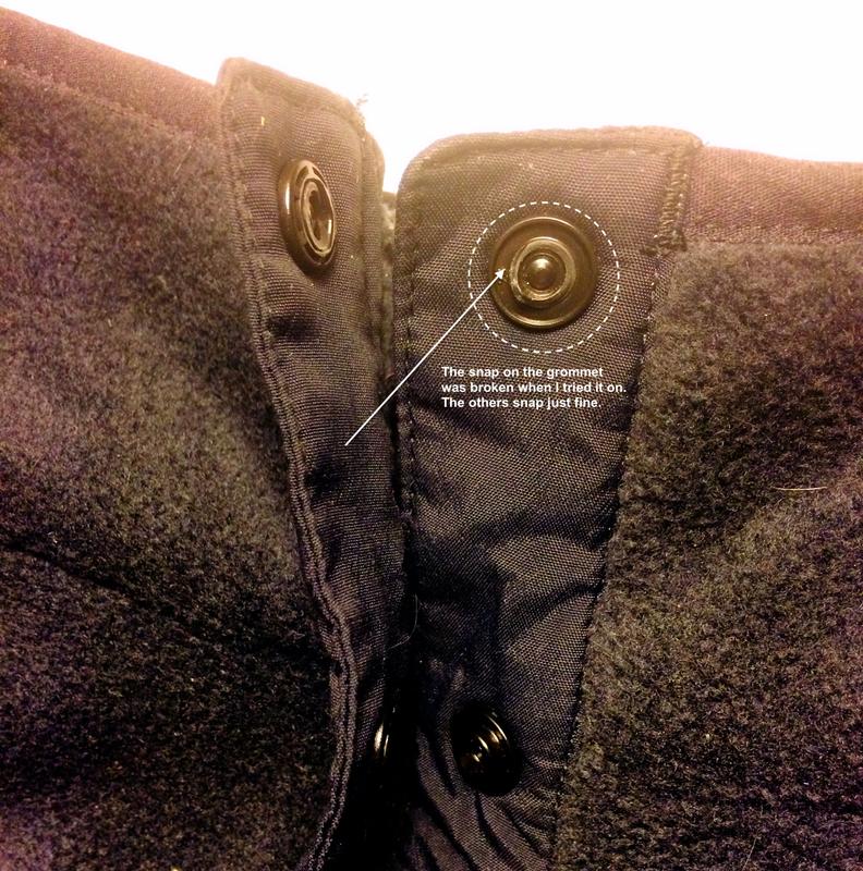 The snap is broken and came to me broken. All the rest work fine.