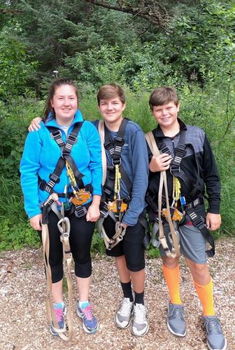 Ziplining in Seward in our Columbia gear