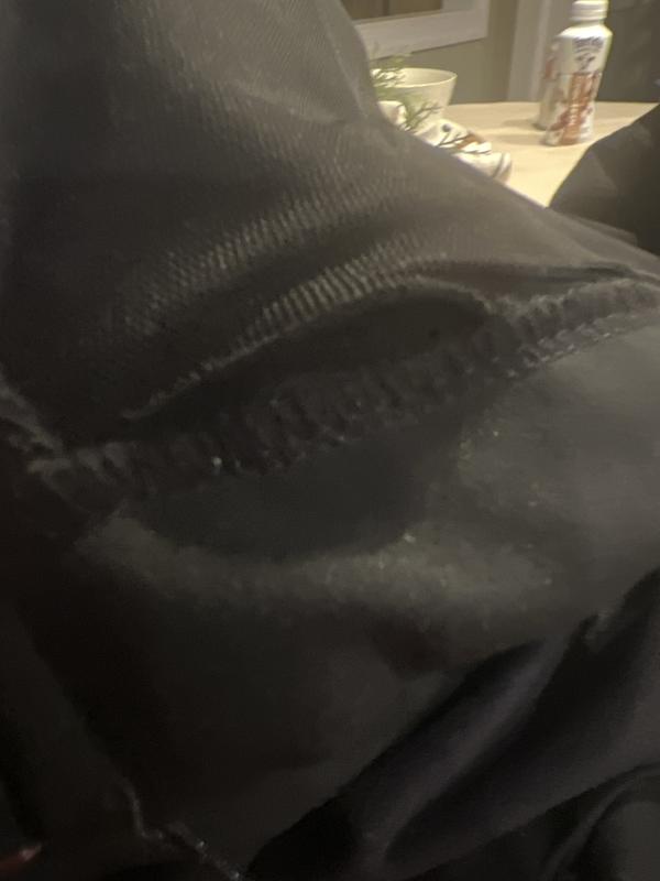 Hole in the pocket right out of the box.