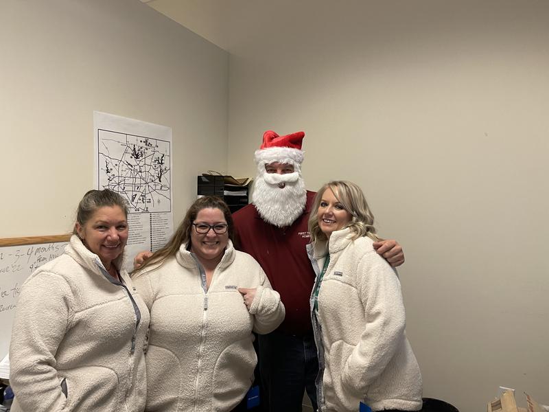 Santa brought gifts to his First Texas Homes Warranty secretaries today!