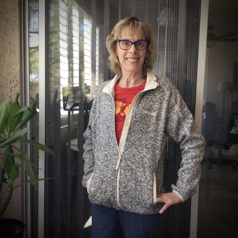 All cozy in my new fleece jacket!