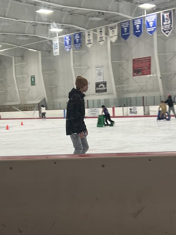 Wearing it ice skating