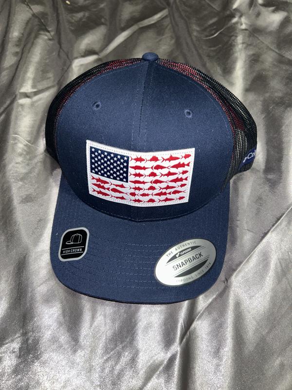 Columbia PFG Mesh Snap Back Fish Flag Ball Cap