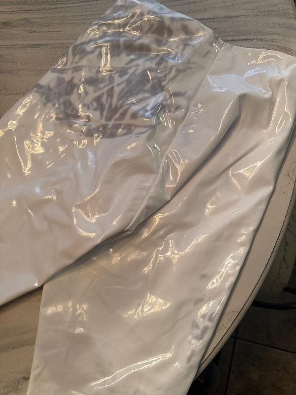 Customer photo for "White patent leather leggings"