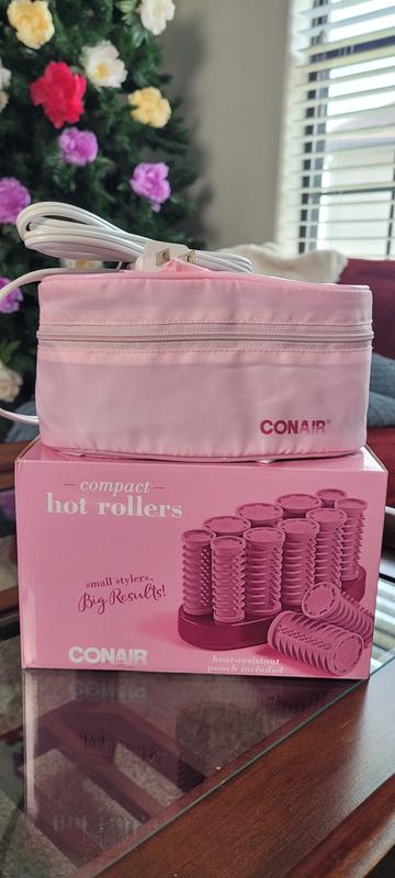 Juego compacto de rulos calientes Conair, calentamiento instantáneo, Rosado